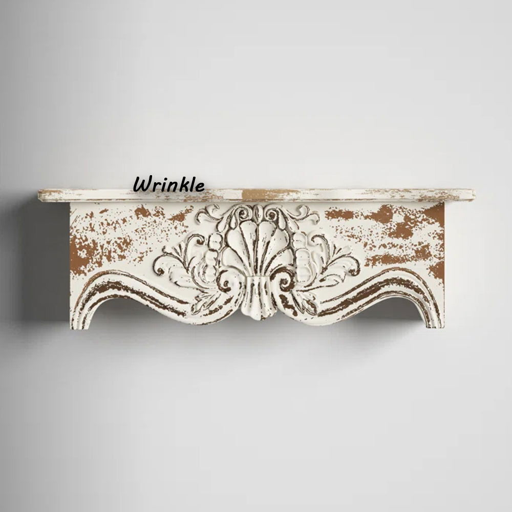 Solid Sheesham Wood Distressed Carving Accent Shelf - Furnishiaa -  -